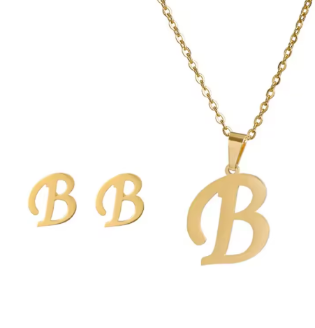 Pozłacany naszyjnik z literką "B"